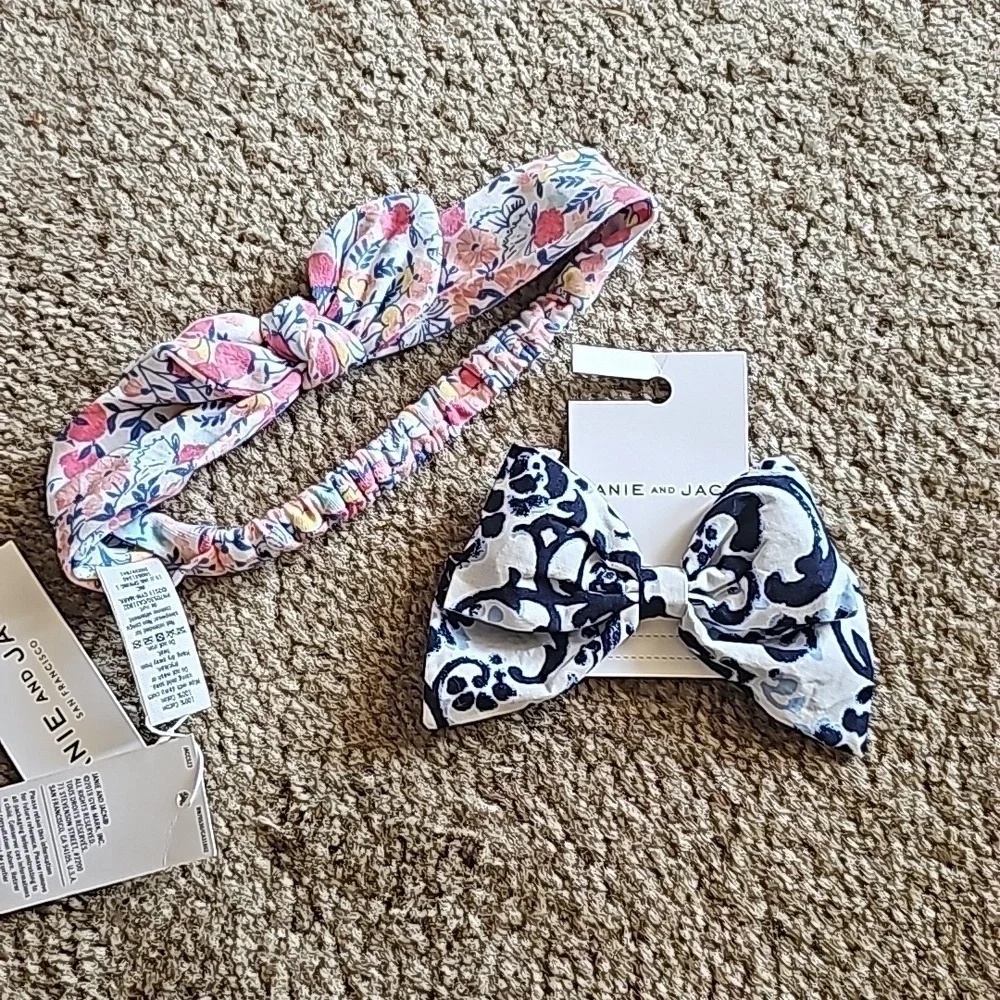 Janie and Jack Girls Bow and Headband Bundle